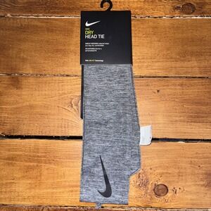 Nike Dri-Fit Head Tie Adult Unisex Charcoal Heather Grey Sweat Wicking NEW